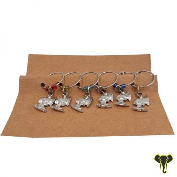 African Shwe Shwe Lady Wine Charms (Set of 6)