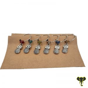 Pineapple Themed Wine Charms (Set of 6)