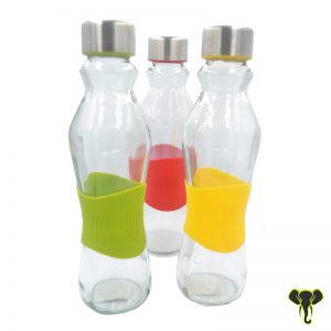 Silicone Grip - Glass Water Bottle - 500ml