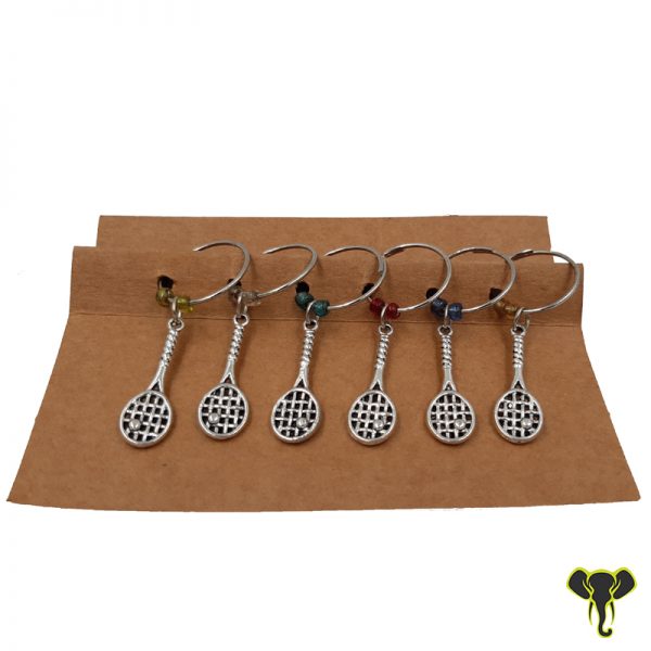 Tennis Racquet Themed Wine Charms